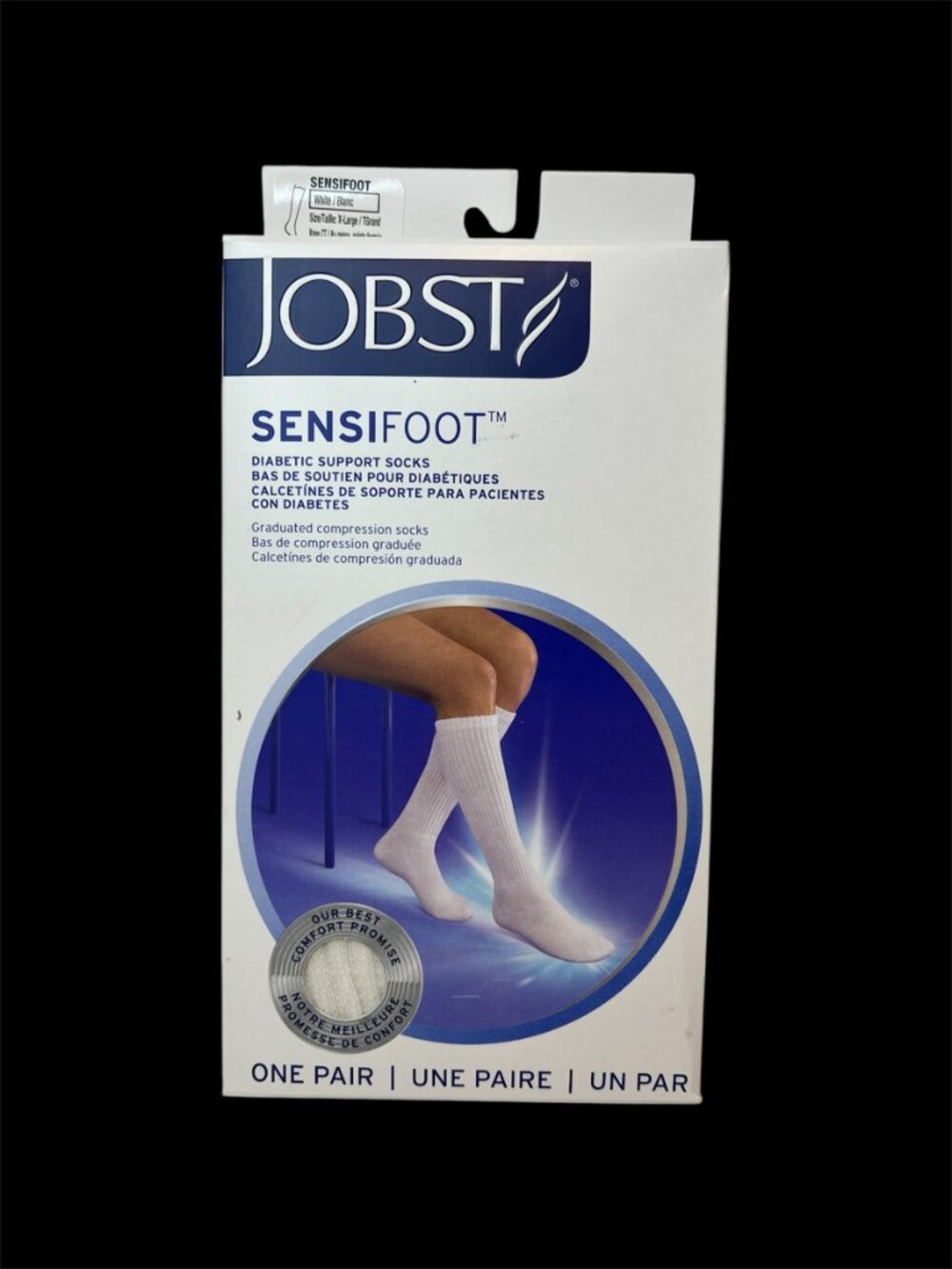 Jobst SensiFoot Diabetic Sock  XL White Knee High Mild Compression 8-15mmHg New